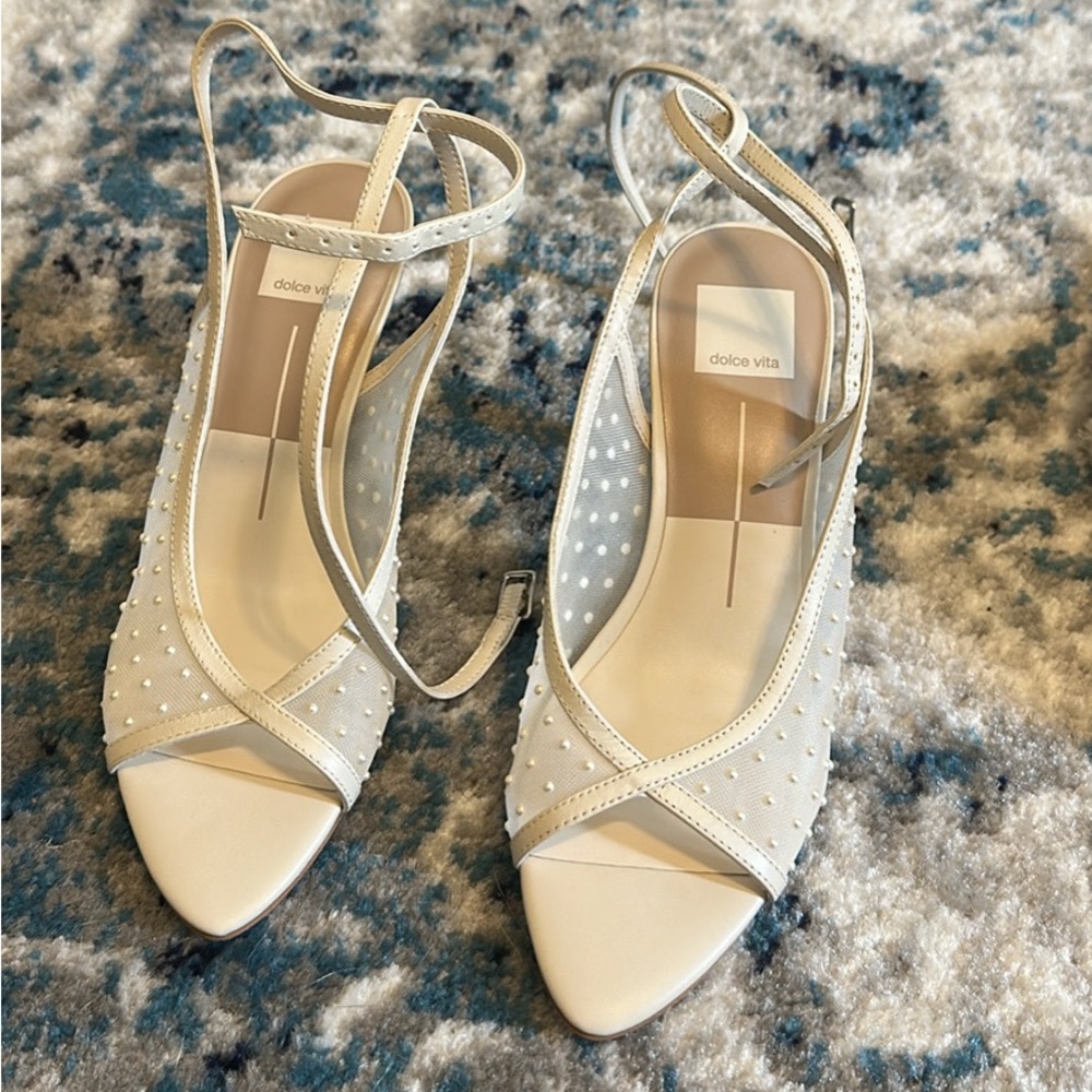 Dolce Vita White Heels with Sleek Straps
